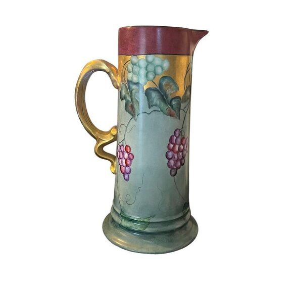 Antique Hand Painted Tall Porcelain Pitcher Tankard Rosenthal Bavaria - Picture 4 of 9